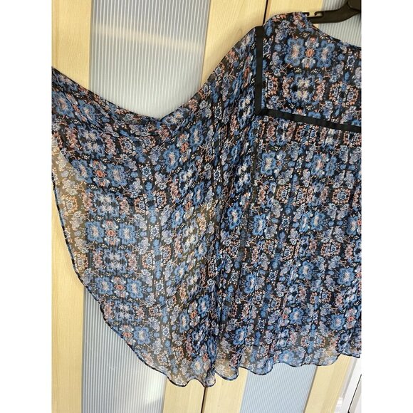Ella Moss Silk Bohemian Blouse Sz L Flowy Sheer Fairy Summer Casual Peasant Top - Picture 5 of 6